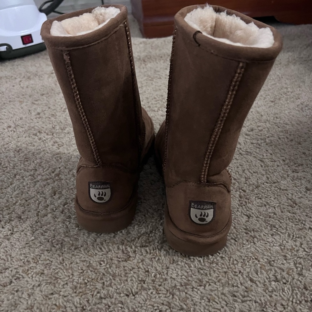 BearPaw Tan Shearling Lined Boots - Picture 4 of 10